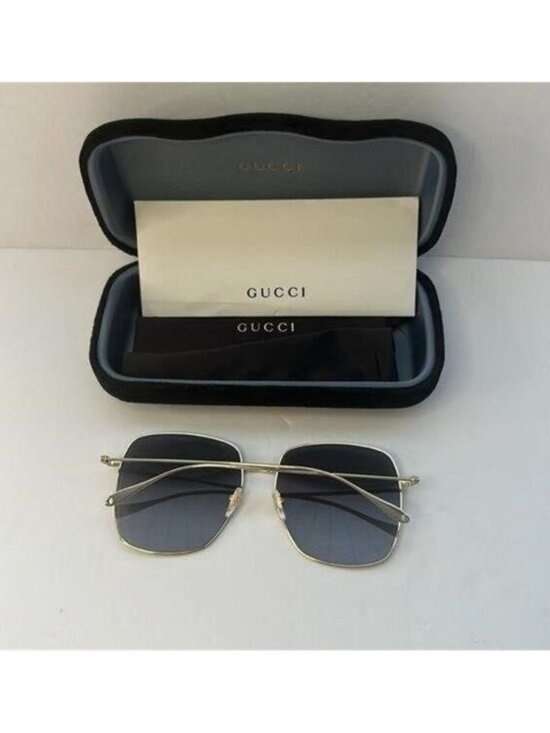 ? - New Authentic GUCCI GG1031S-001 59 Sunglass Woman Metal Gold-Gold-Grey